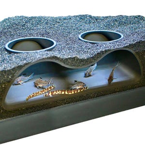 Bottom Dweller Underground Slope Cave Two Hole Aquarium Aquascape Hideout Cave Fish Tank Decor Accessories Ornament Pleco Kuhli Loach Hide