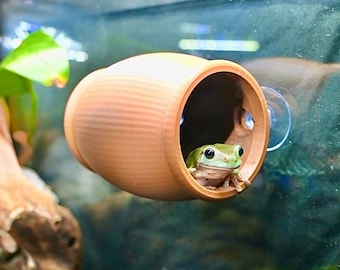 Gecko Frog Wall Cave Hide Hammock Wall Decor Amphibian Reptile Tank Enrichment Decoration Crested Leopard Gecko Lizard Tree Frog Cave