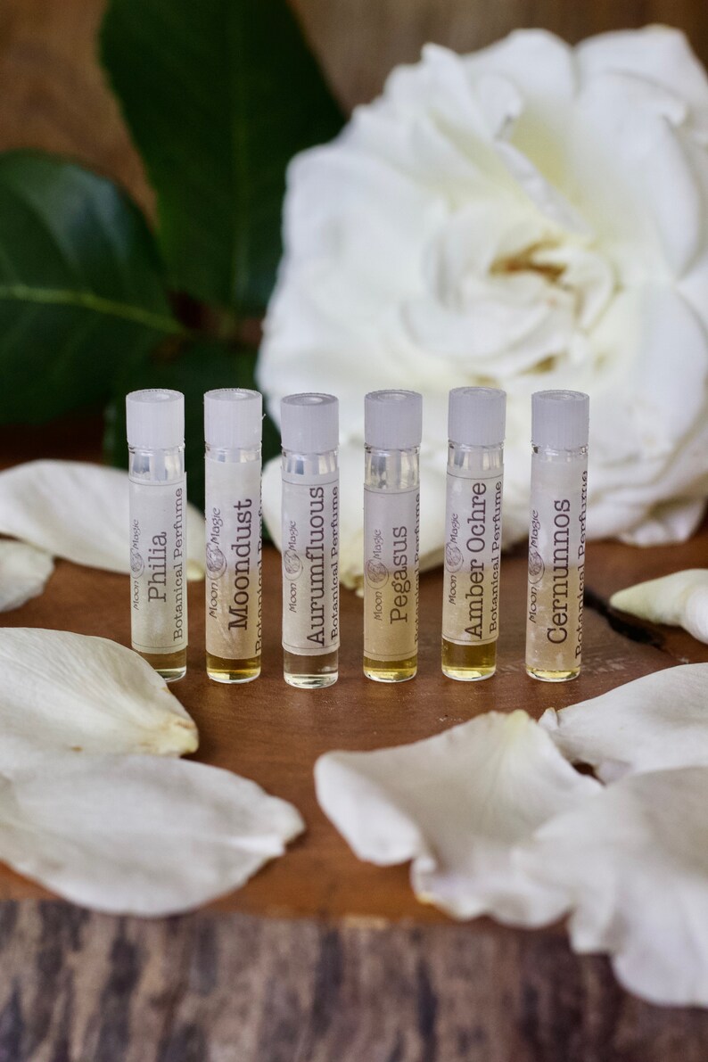 Sample set Natural Perfume in organic alcohol liquid gold Etsy