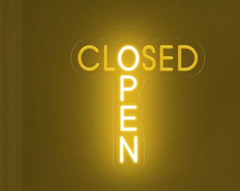 Open Closed Neon Sign: Business Office LED Decor