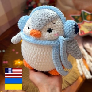 Penguin in Headphones Amigurumi Crochet Pattern | Master class Amigurumi Penguin on Headphones PDF