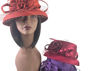 Satin Fanct Hat. Wedding, Tea Party Occasion. Church hat