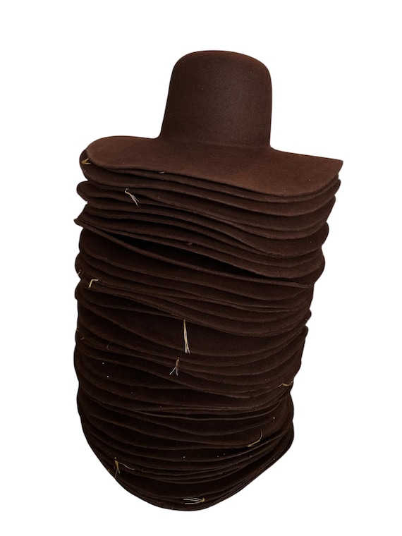 【美品】SHOMKA wool hat chocolate 54cm Chocolate Brown 100 % Rabbit Fur Felt - Hat Making Supply. 220