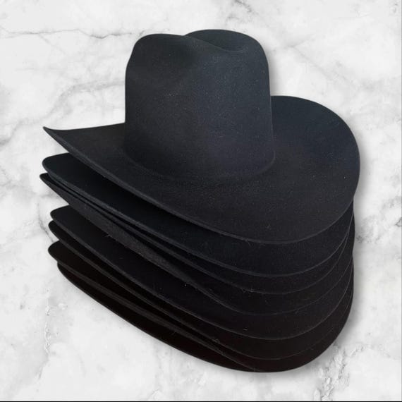 Women Raven Black Cowgirl Shape Able Wide Brim Felt Cattleman Western Hats Cowboy Hat for Women and Men with Shapeable Wide Brim Large  main image 3