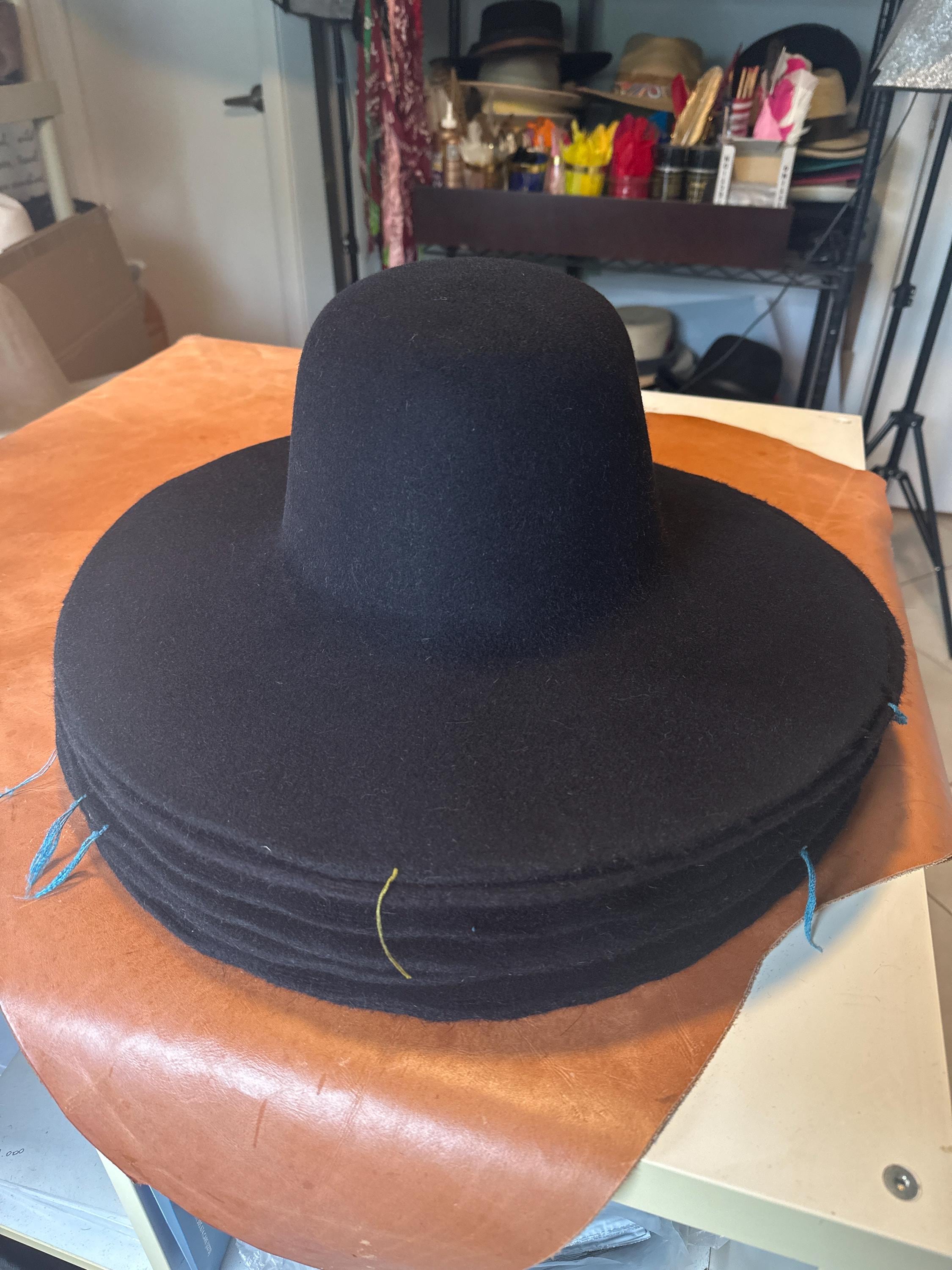 VTG Unbranded Black Wool Felt Blend Bucket Hat One Size Crushable Francesca Wool Bucket Hat in Black: FurHatWorld.com main image 2