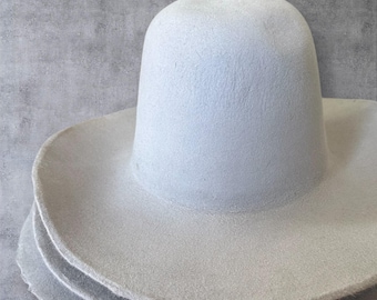 100 % rabbit fur hat body 220 grams. Light gray. Imperfect hat bodies. Read the description!!