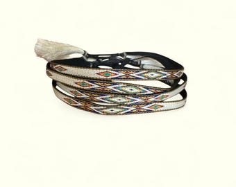 Horsehair/jute adjustable hat bands.  Native American style. Decorative hat band.