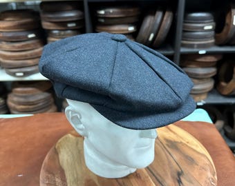 peaky blinders newsboy cap, black big apple cap, gatsby style cap S/M