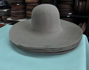 100% rabbit fur felt. Ash brown. big brim hat body. 220 grams. Ready to ship!!