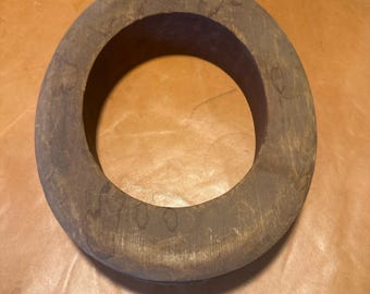 Antique Wood Hat Flange - Millinery Collection - Size 7 1/8. Brim 2 1/4”