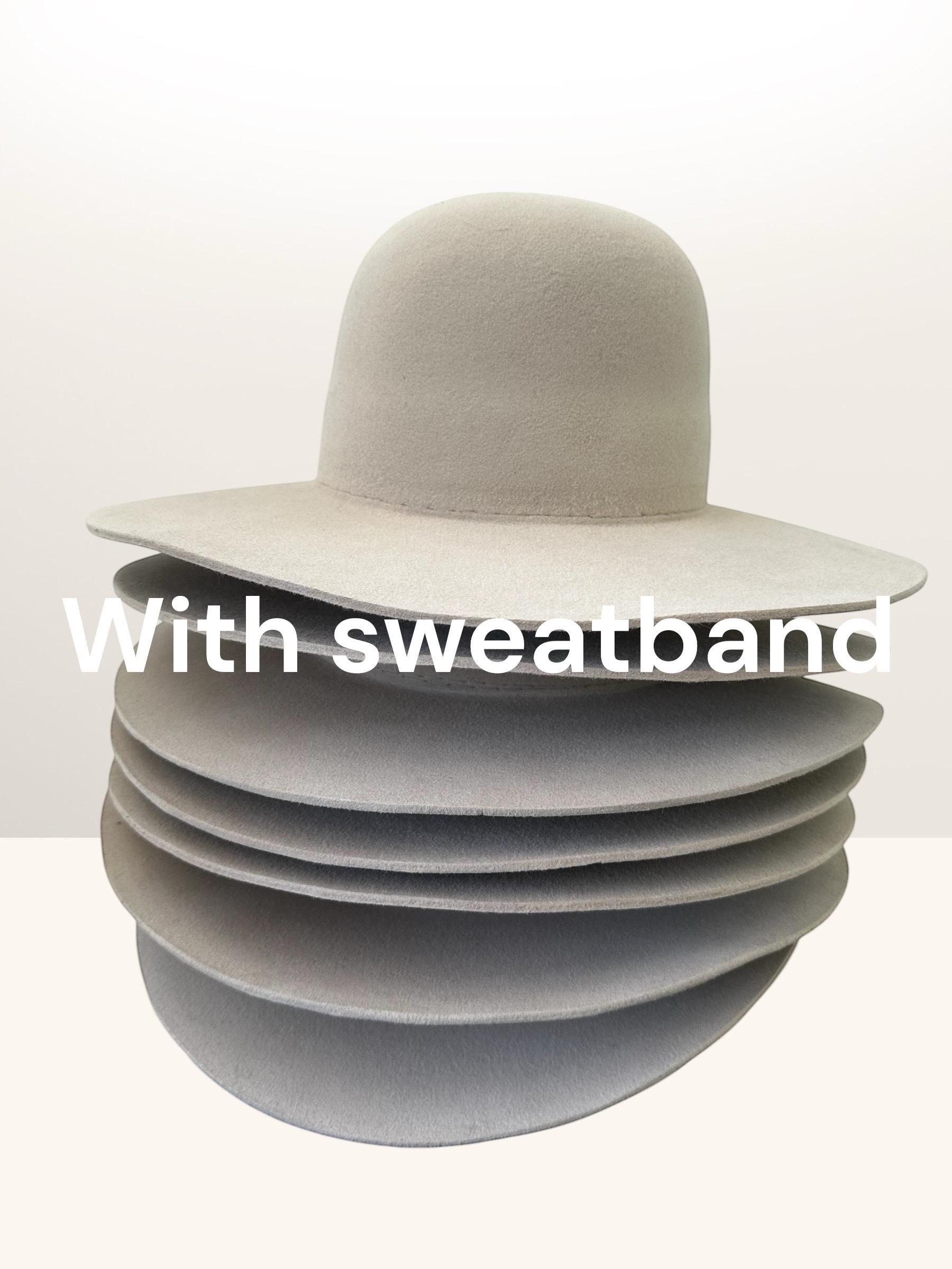 Vintage beige 100% wool cowboy hat with silk lining leather sweatband size 7 Hunter - Distressed Vintage Western Hat – Ruediger Hats main image 4