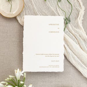 Partecipazione di nozze Afrodite 12, carta fatta a mano, carta fatta a mano, cancelleria nuziale, carta di cotone, matrimonio, matrimonio, invito