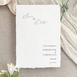 Save the Date, Aphrodite 15, handgeschöpftes Papier, handgeschöpftes Papier, Hochzeitsbriefpapier, Baumwollpapier, Hochzeitskarte, Hochzeit, Hochzeit