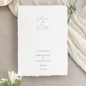 Save the Date, Aphrodite 15, handgeschöpftes Papier, handgeschöpftes Papier, Hochzeitsbriefpapier, Baumwollpapier, Hochzeitskarte, Hochzeit, Hochzeit
