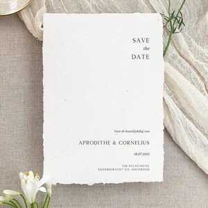 Save the date, Aphrodite 12, handgeschöpftes Papier, handgeschöpftes Papier, Hochzeitsbriefpapier, Baumwollpapier, Hochzeitskarte, Hochzeit, Hochzeit