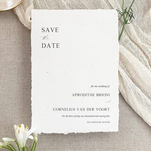 Save the date, Aphrodite 7, papier fait main, papier fait main, papeterie mariage, papier coton, carte mariage, mariage, mariage