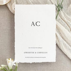 Save the Date, Aphrodite 3, handgeschöpftes Papier, handgeschöpftes Papier, Hochzeitsbriefpapier, Baumwollpapier, Hochzeitskarte, Hochzeit, Hochzeit