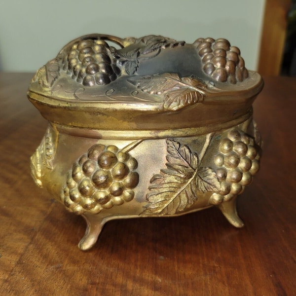 VTG B W Brainard Wilson Jewelry Casket Trinket Box Art Nouveau Victorian Antique
