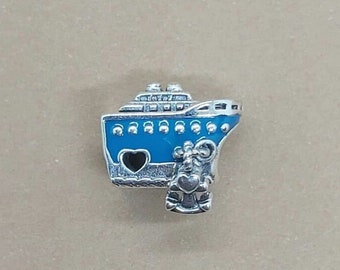 Cruise Charm, Ship Charm, 925 Sterling Silver, Travel Charm, Cruise Pendant, Ship Pendant, Charm Boat for Bracelets, Fits European Bracelets