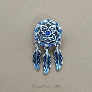 Dreamcatcher Charm, 925 Sterling Silver, Leaf Pendant, Charm for European Bracelets, Spiritual Amulet, Gift for Girls