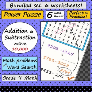 Addition & Subtraction within 10,000, Grade 4 Math