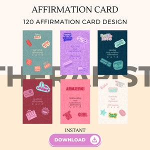Cartão de afirmação, cartão de citações positivas, autoestima, terapia, decoração de escritório, amor próprio