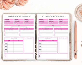 Fitness Planner, Weight Loss Tracker, Workout Planner Fitness Journal, Wellness, Health Goal, Fitness Planner, Self Care, Habit Tracker.