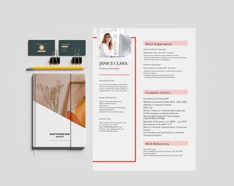Plantilla de currículum de desarrollador de software profesional, plantilla de currículum minimalista, plantilla de currículum moderno profesional en Word, desarrollador de software.
