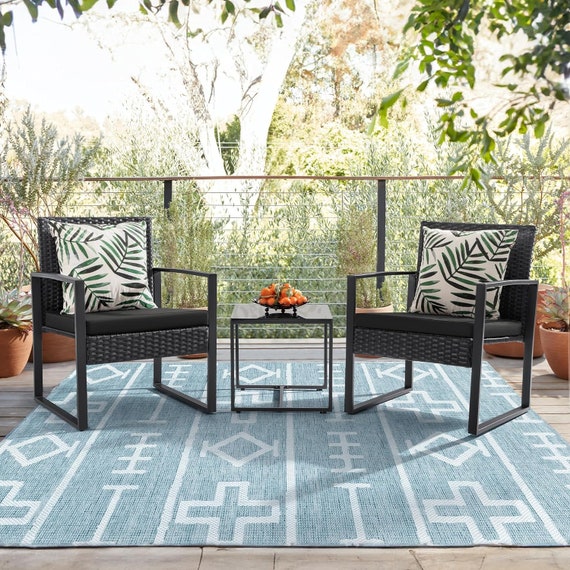 3 Piece Patio Set Outdoor Furniture Two Chairs and A Coffee Table Easy to Assemble DIY Kit Etsy