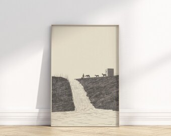 Psalm 23 | He Leads Me Beside Quiet Waters | Bible Drawing | Jesus Art | Modern Christian Art | Aesthetic Christian Wall Art | King David