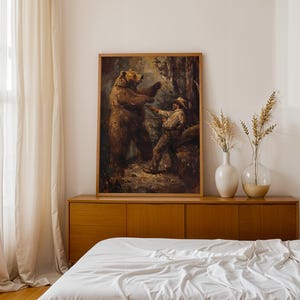 Large Western Wall Art | Vintage Art | Bear Wall Art | Vintage Western Deco | Rustic Cowboy | Wild West Art | Bear Art | Quirky Wall Art image 5