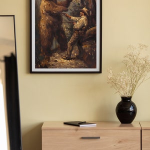 Large Western Wall Art | Vintage Art | Bear Wall Art | Vintage Western Deco | Rustic Cowboy | Wild West Art | Bear Art | Quirky Wall Art image 7