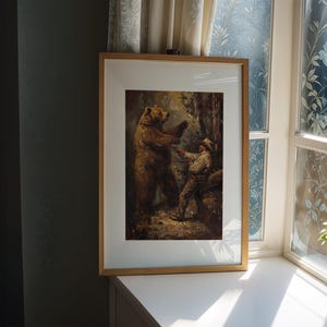 Large Western Wall Art | Vintage Art | Bear Wall Art | Vintage Western Deco | Rustic Cowboy | Wild West Art | Bear Art | Quirky Wall Art image 3