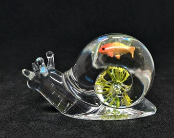 Gold Fish Bowl Resin Snail