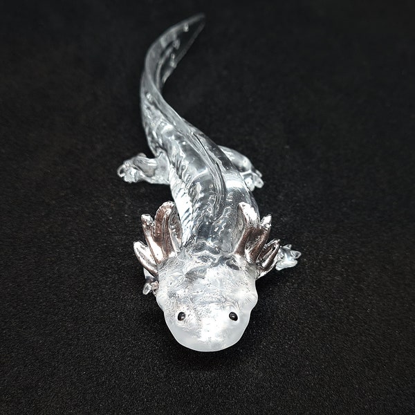 Silvie the Silver and Clear Resin Axolotl