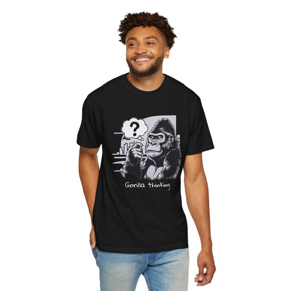 Chimpanzee T Shirt Thinking Monkey, Ape, Cool Chimp Tee Chimpanzee T Shirt Thinking Monkey, Ape, Cool Chimp Tee