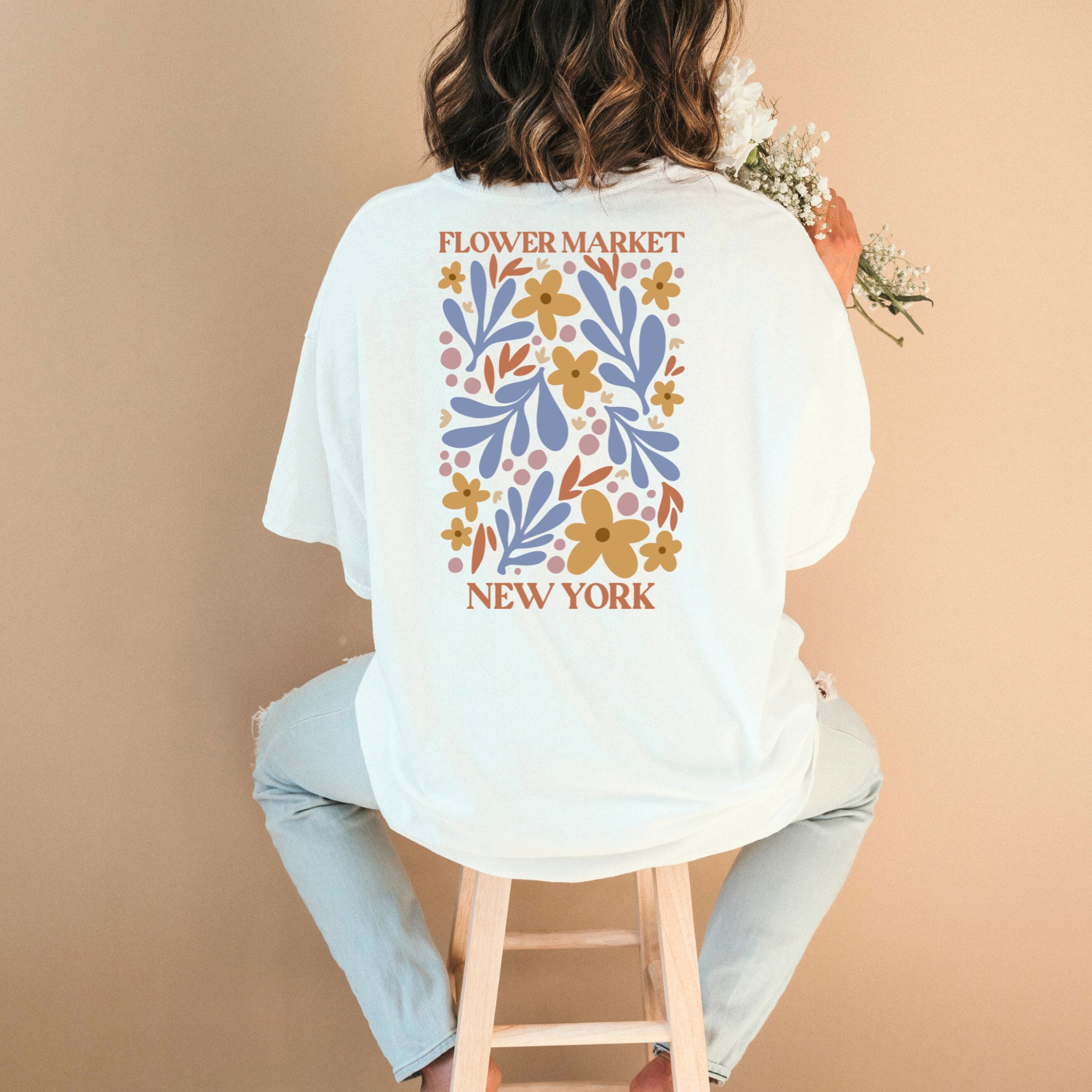 Wildflower Shirt Oversized Flowers Tshirt Boho Flowers Shirt