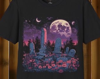 Celestial Cemetery Unisex T-Shirt | Pastel Goth | Dark Aesthetic Fashion | Whimsigoth tee | Cottagecore shirt | alt clothing | Emo tshirt