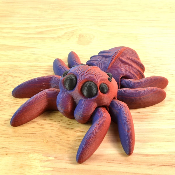 3D Printed Spider, 3.5", 5" or 7" Jumping Spider, Gift, Decoration, Fidget Toy, Cinderwing3D