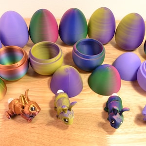 3D Printed Bunny and Egg! Cute, gift, Easter, fidget Toy