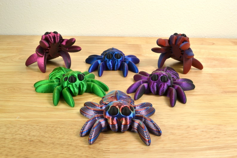 3D Printed Spider, 3.5, 5 or 7 Jumping Spider, Gift, Decoration, Fidget ...