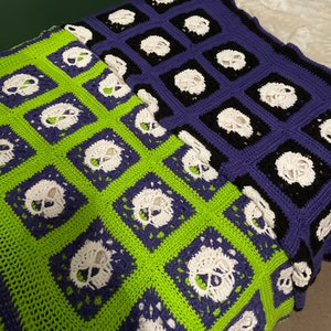 Skull Crochet Halloween Blanket
