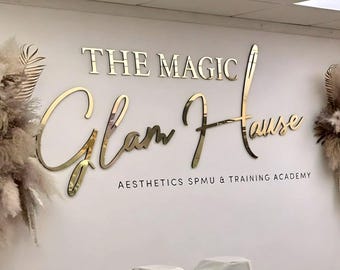 Custom Laser Cut Acrylic 3D Business Sign: Beauty Salon, Spa, Office