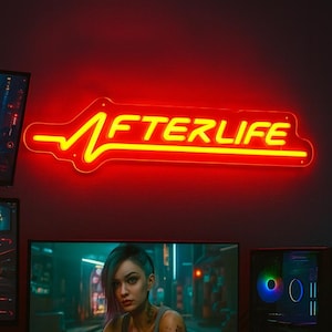 Afterlife LED Neon Sign: Cyberpunk Game Room Wall Decor