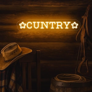Cuntry Neon Sign, Gift For Cowgirls, Western Style Wall Decor, Women&#39;s Rodeo LED Sign, Trendy Vintage Neon Sign,Cowboy Howdy Art  Wall Decor