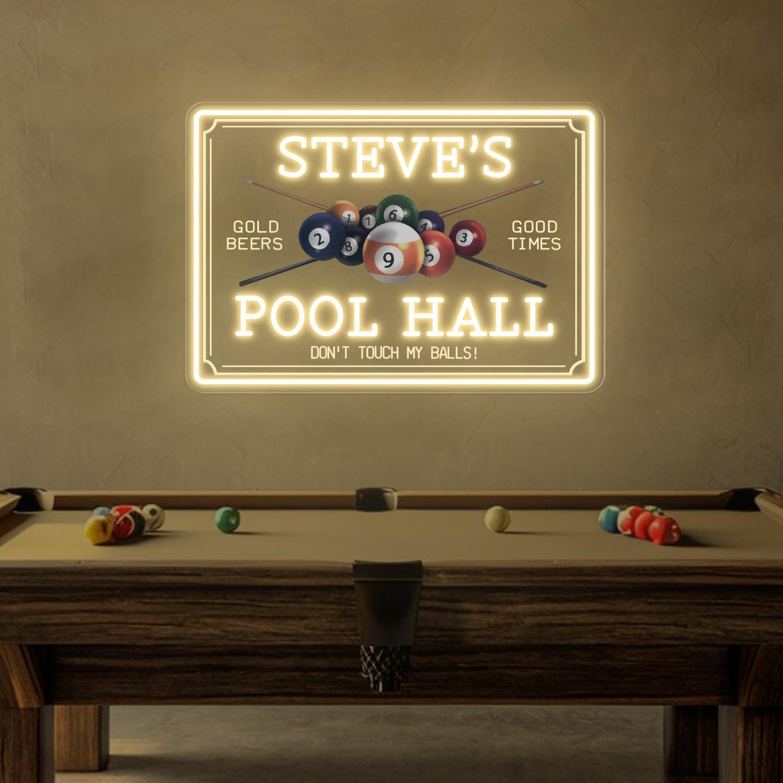 Custom Name Billiard Pool Hall LED Neon Sign: Man Cave Decor - Etsy