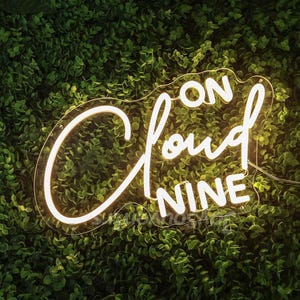 Decoração neon personalizada para festa "On Cloud Nine", luz "On Cloud Nine", placa "On Cloud Nine", placa de boas-vindas "Cloud 9", presente de chá de bebê, presente para entes queridos