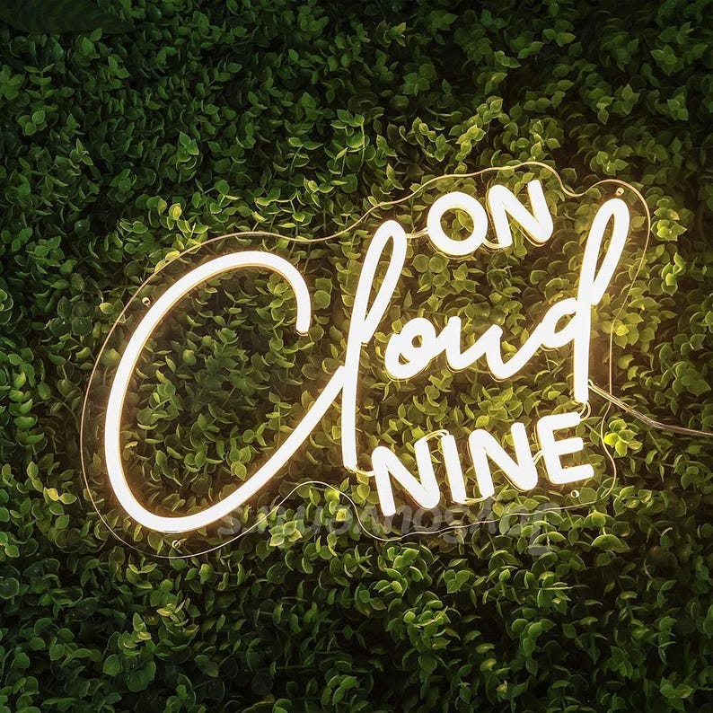 Custom 'On Cloud Nine' Party Neon Sign, Baby Shower Decor image 2