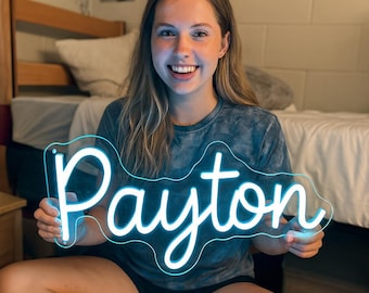 Custom Name Neon Sign: LED Dorm Room Decor, Back to School Gift