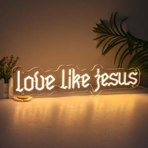 Love Like Jesus Neon Sign,Jesus Wall Hanging Decor,Home Dorm Wall Decor,Gift For Christians,Church Sanctuary Wall Art Holy Communion sign